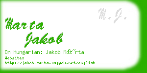 marta jakob business card